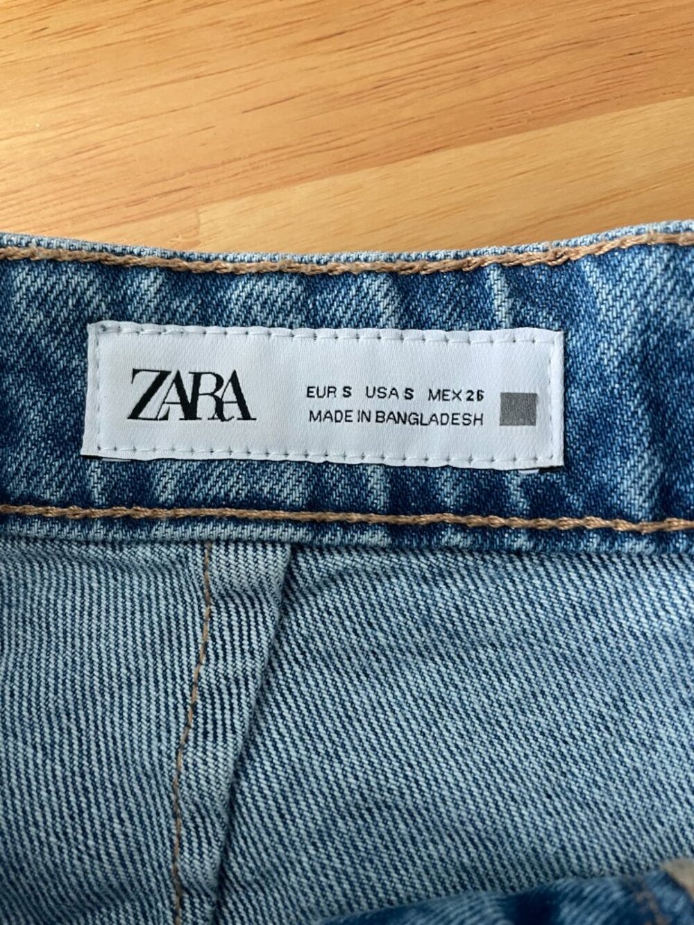 ZARA Blue Denim Wrap Mini Skort - Size Small - Picture 6 of 7